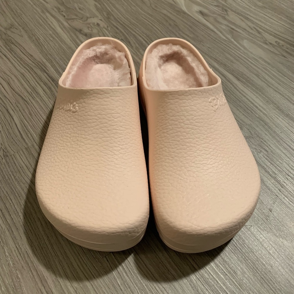 Super Birki Clogs Shearling Light Rose